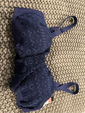 Navy Blue Lace Bra